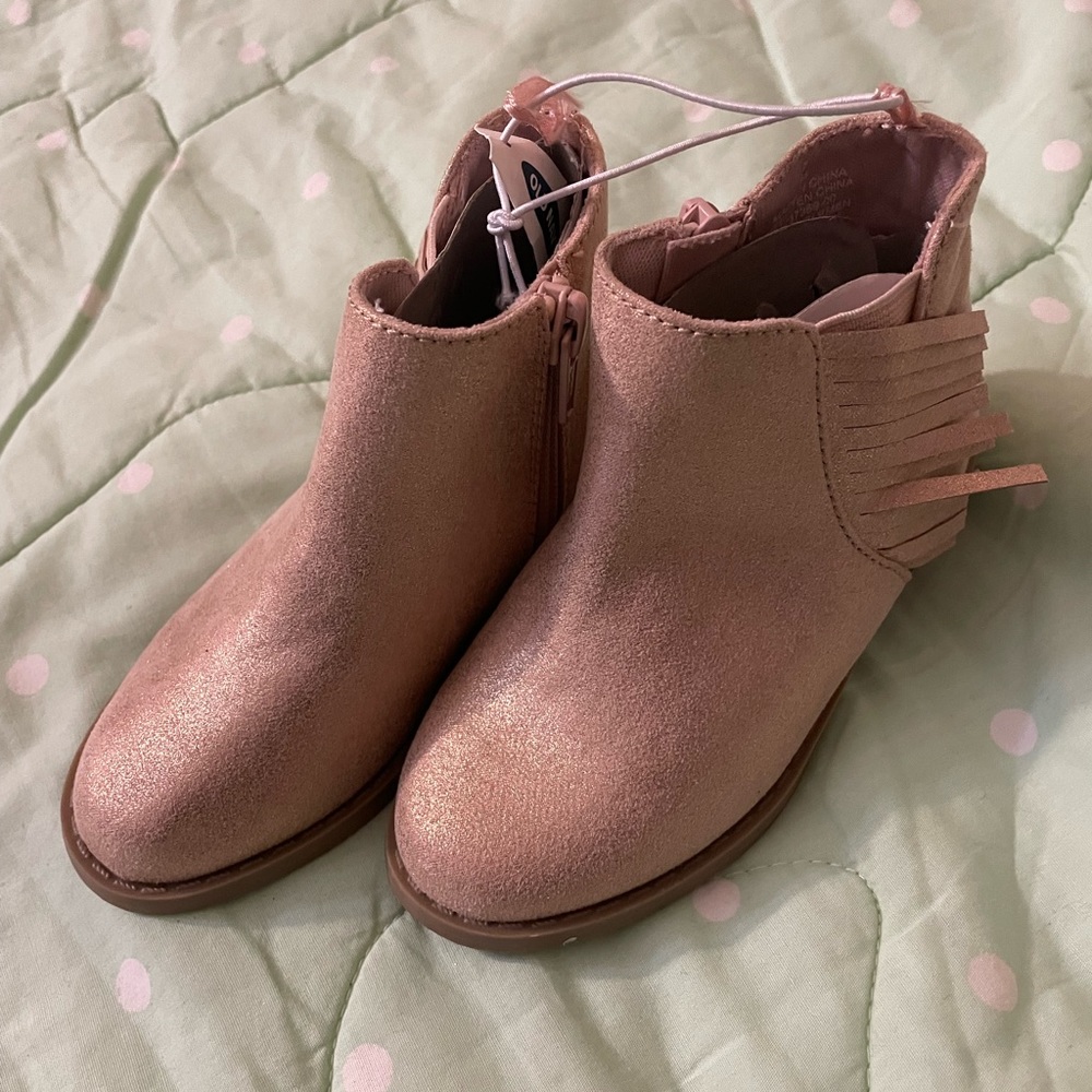 Toddler little bootie boots with fringe size 7